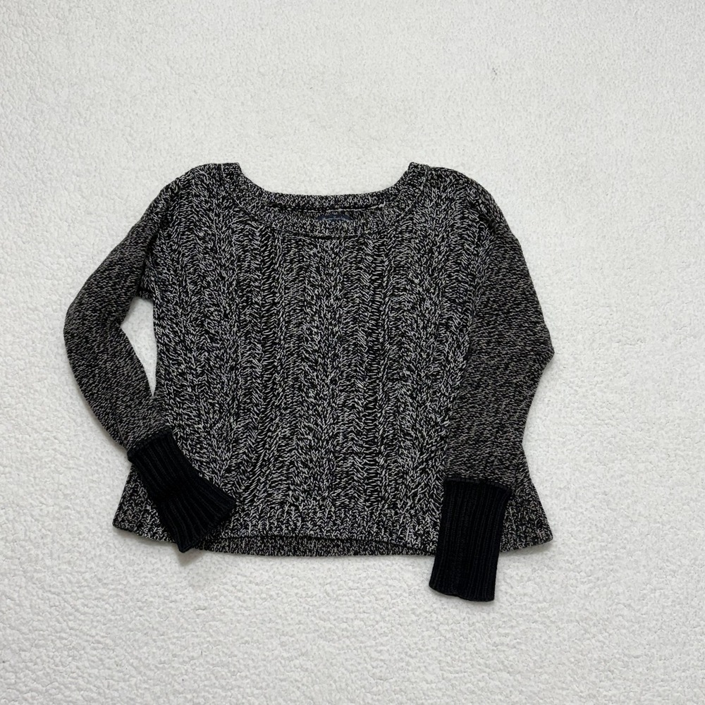American Eagle Outfitters Womens Marled‎ Knit Sweater Black White Small